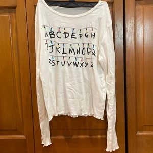 Strangers things officiaL Netflix merch white ruffled alphabet